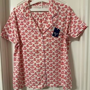 Roller Rabbit x Target Red and White Floral Womens Shorts Pajama Set